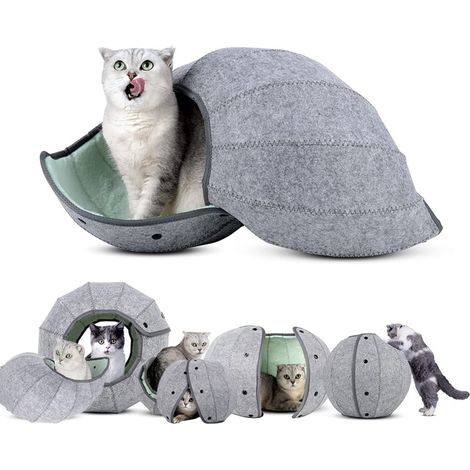 Cute Shell Shape Indoor Cat House – Interactive Cat Toy Ball – Soft Cat Cave Pet Tunnel – Multi Function Fun Bed Toy for Puppies Kittens (1/5)