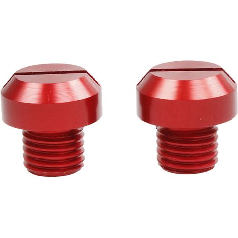 Motorcycle and electric vehicle rearview mirror cover plug decoration rearview mirror screw M10 - - reverse thread - red (1/3)