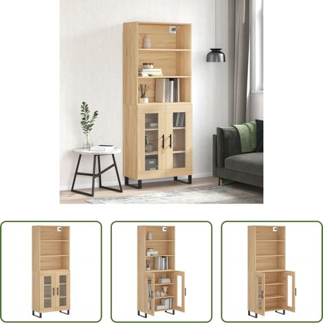 Holzwerkstoff -  Highboard Sonoma-Eiche 69,5x34x180 cm Holzwerkstoff (1/5)
