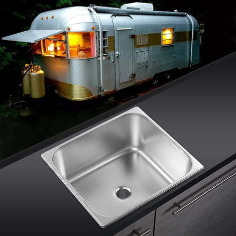 Zubehör für Wohnmobile: 330300150 mm quadratische Einbauspüle für die Küche, 304 Edelstahl-Barspüle mit 40 mm Abfluss für Wohnmobile, Wohnwagen, Yachten, Badezimmer und Küchen (GR-23150) (1/5)