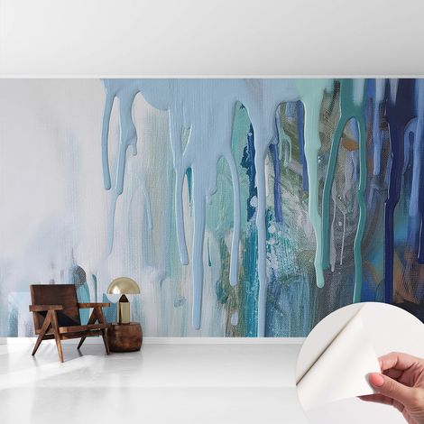 Papier peint autocollant adhésif avec imprimé motifs uniques apparence moderne Cascades bleues 416x254 cm (1/5)
