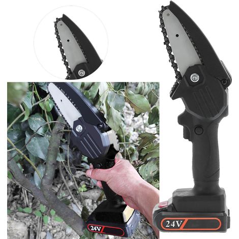 Tronçonneuse miniature FYD-003 noire améliorée, petite tronçonneuse rechargeable au lithium-ion, norme européenne AC110-240V (1/5)