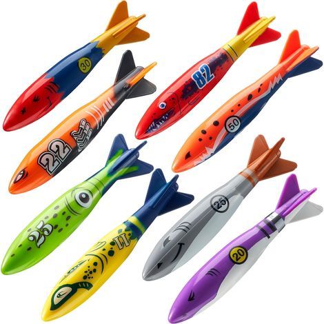 8 Jouets de Plongée sous Torpille Jeux De Piscine, Jeu Piscine Enfant -Marins Jouets Aquatiques Enfants,Animaux de Plongée Sinkendes, Torpille pour Enfants (1/5)
