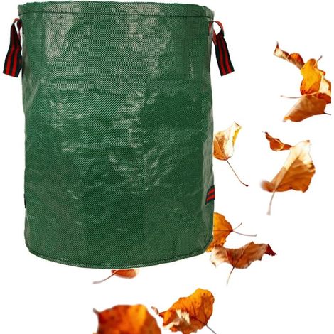 Sacs à déchets de jardin 1 sac poubelle de jardin de 200 L, résistant à la déchirure et imperméable, pliable et autoportant. (1/5)