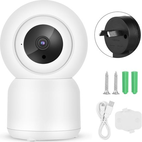 Caméra Wifi - 1080P - Vision Nocturne Infrarouge - Détection de Mouvement - Compatible Tuya - Alimentation 5 V - Pour Maison et Bureau (1/5)