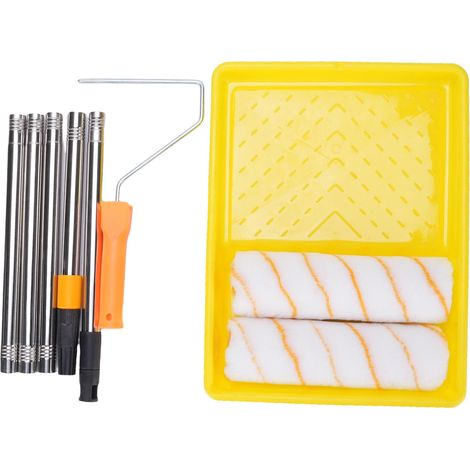 Kit de rouleau à peinture multifonction avec manche extensible détachable en acier inoxydable de 1,2 m pour murs et plafonds (1/5)