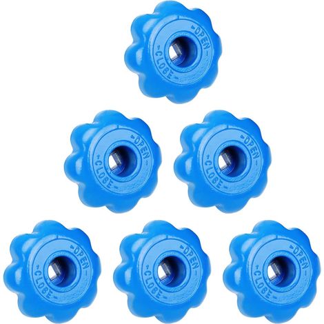6 Pièces Volant D'arrêt en Aluminium Bleu pour Robinet et Vanne (1/5)