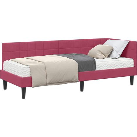 Corner Bed Frame with Mattress Manual 2 pcs Green Velvet vidaXL