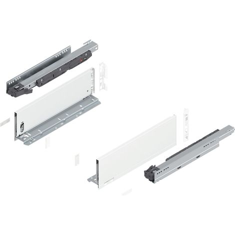 Blum Legrabox pure H K Schubladenschienen Set 1 Paar, 40kg 400mm Tip On Vollauszug, seidenweiß