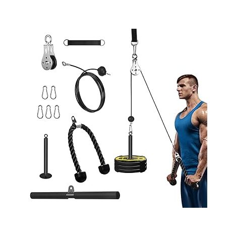 Poulie Musculation Cable, Tirage Maison Triceps Haute et Basse, Entraînement des Bras LAT Pulldown Machine, Équipement Biceps Curl (1/5)