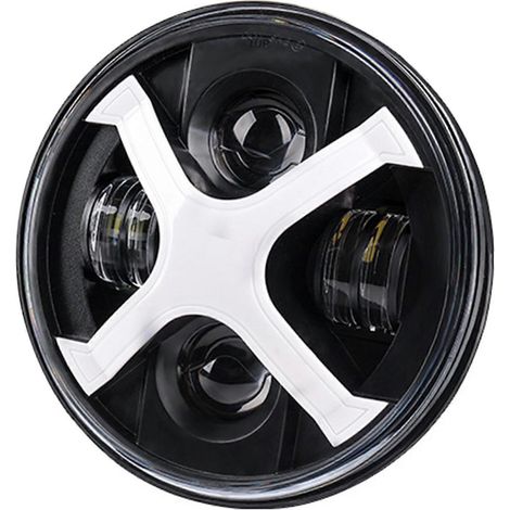 7-Zoll-Rundscheinwerfer mit LED-Beleuchtung für Motorräder, 50 W/30 W, Ring-Tagfahrlicht, Abblend- und Fernlicht (1/5)