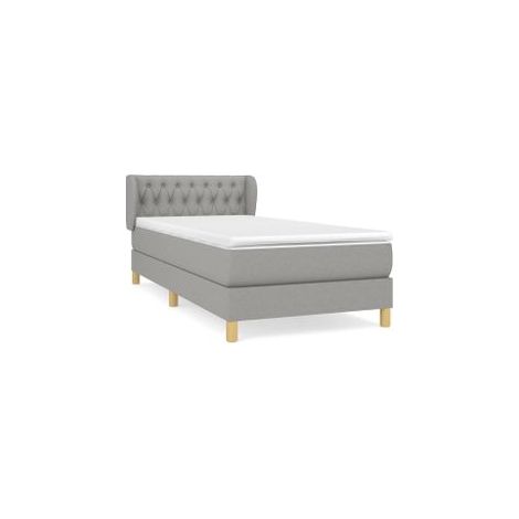 Sommier à lattes de lit avec matelas Gris clair 100x200 Tissu (1/5)