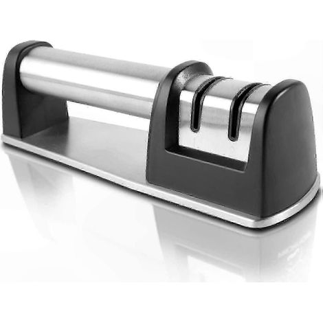 Affûteur diamanté à 2 étapes, compatible avec les couteaux à lame lisse et dentelée, noir, 1 pièce (1/3)