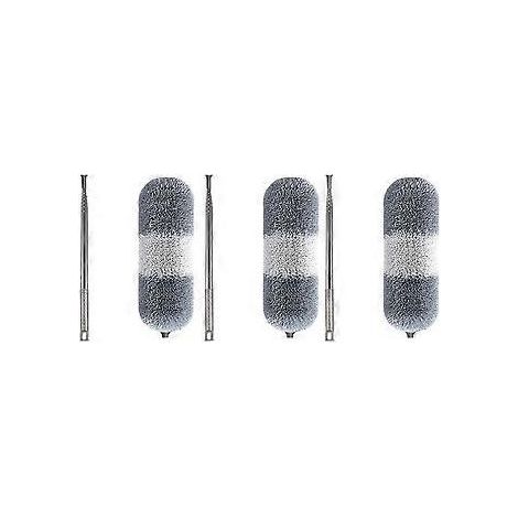 Brosse à poussière, plumeau en microfibre, outil de dépoussiérage rétractable pour les recoins, brosse de nettoyage pour meubles (gris/blanc) (1/5)