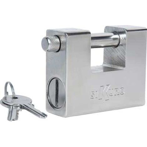Lucchetto Antiscasso Corazzato Sk Ilsa SK80 Ottone Acciaio Cromato Chiavi 2