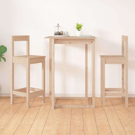 Lot de 2 Chaises de bar Tabourets de bar - Tabouret Haut 40x41,5x112 cm Bois de pin solide BV404108 - BonneVie (1/5)