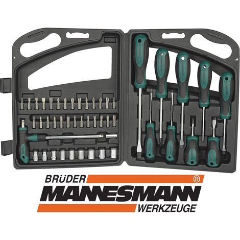 MANNESMANN - JUEGO DESTORNILLADORES Y PUNTAS PHILLIPS TORX, 47 piezas - M11247
