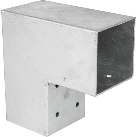 Wovar – Connecteur d'angle 90 degrés pour poteaux 9 x 9 cm – Acier galvanisé – 8 trous de vis pour montage sécurisé – Pour pergolas extérieures (1/5)