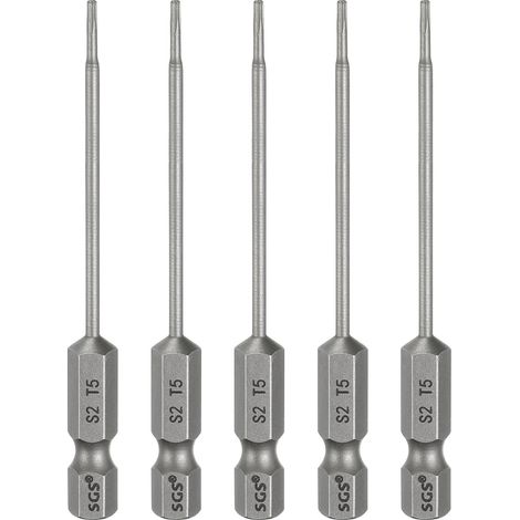 5pcs Embout Tournevis T5 Torx Tige Hexagonale Pointe Magnétique (1/5)