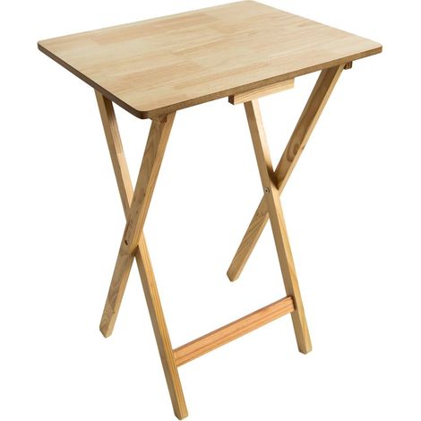 Table Snack Pliante, Bois, Naturel (1/5)