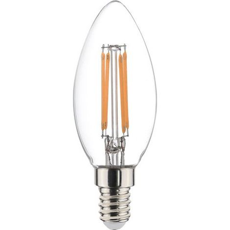 Ampollas de LED con filamento de llama clara 4,5W blanco cálido E14 pack de 4 - Sylvania