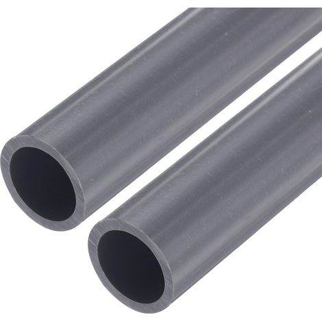 Tube PVC Rigide Tuyau Rond Tubage Matériel Tubage 19.4mm ID 25mm OD 9" Longueur Gris Clair Haute Résistance pour Tuyau Eau, Bricolage, Gaine Câble 2Pièces (1/5)