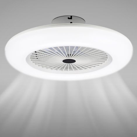 Swanew – Ventilateur de plafond avec télécommande – 3 couleurs lumineuses – Éclairage LED 80W – Diamètre 55cm – Vitesse réglable 3 niveaux