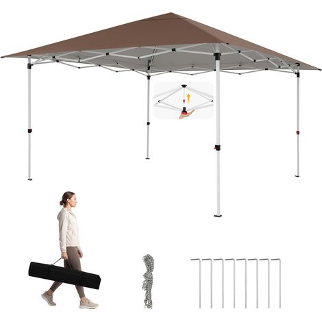 COSTWAY Gazebo 3X3 Pop Up Esterno Pieghevole Impermeabile Antivento Barbecue Giardino Spiaggia Tenda Metallo Portatile Terrazzo Campeggio Facile Montare Legge (1/5)
