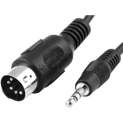 Cable DIN 5pin Jack 3.5mm noir 1.2m (1/2)
