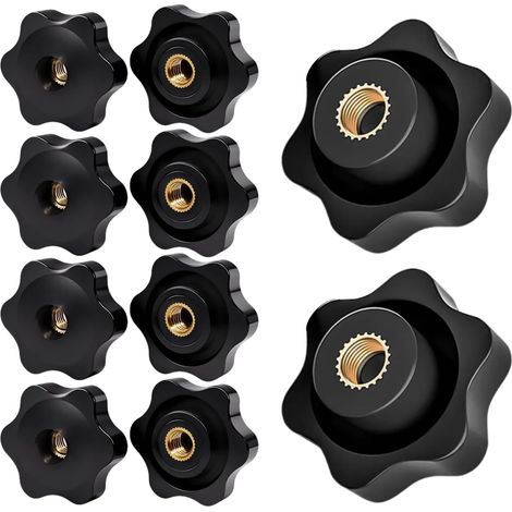 10pcs bouton de serrage m12 x 48, ecrou serrage m12 étoile pour vis étoile, ecrou papillon pour meuble (M12x48 10pcs) (1/5)