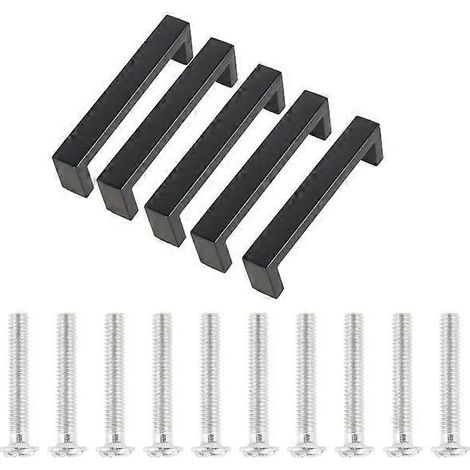 Lot de 5 poignées carrées pour meubles de cuisine, finition mate, pour C