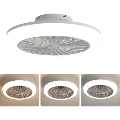 Ventilateur plafond 46 cm LED sans pales, design moderne, télécommande, chambre cuisine (1/5)
