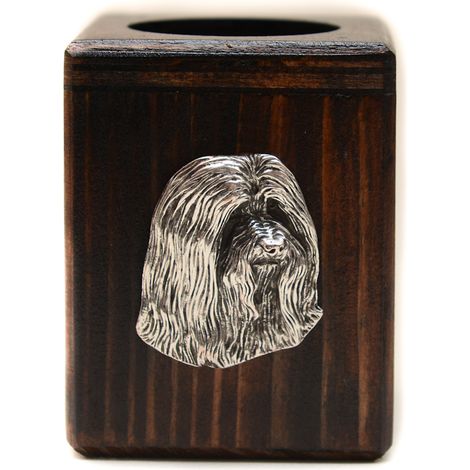Bearded Collie, Highland Collie - candeliere in legno con cane, un ricordo unico dopo la perdita di un cane, realizzato a mano da Art-Dog (1/5)