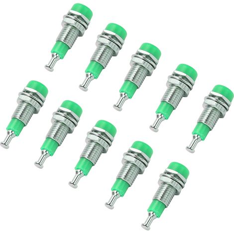 Lot de 10 fiches banane femelle 2mm nickelé, douille à châssis, borne de connexion verte, montage sur panneau (1/5)