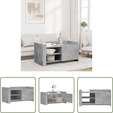 Betonfarbe - Couchtisch Betongrau 100x50x50 cm Holzwerkstoff (1/5)