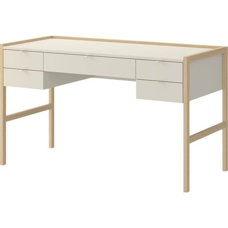 VERSA Bureau enfant 132 cm grand plateau bois clair (1/5)