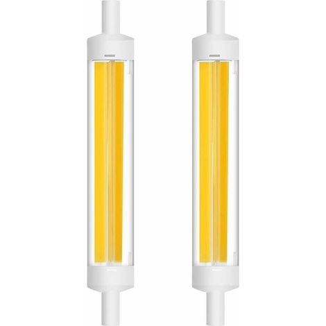 R7S 20W 118mm COB LED Ampoule 360 Degrés Filament Linéaire J118 Projecteur 1200LM Équivalent 120W Ampoule Halogène Lumière Chaude (2700K-3000K) (Lot de 2)