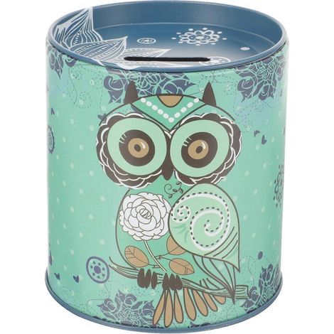 Tirelire enfant en forme de hibou, cadeau idéal pour économiser.-9.9x8.6cm-Green (1/3)