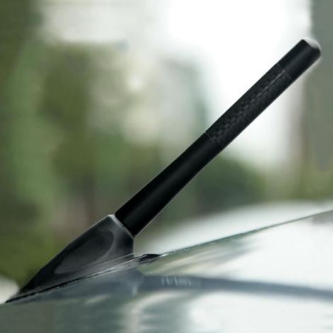 Antenne Courte En Fiber De Carbone Noire Délicate Pour Autoradio, Pour Renault Duster Megane 2 Logan Renault (1/4)