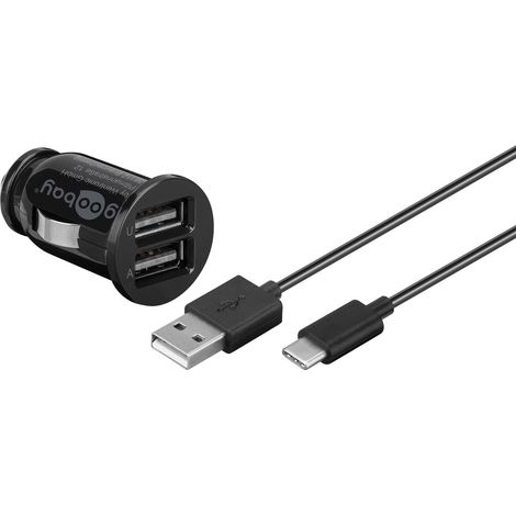 Goobay 58820 cargador de dispositivo móvil Universal Negro Encendedor de cigarrillos Carga rápida Interior