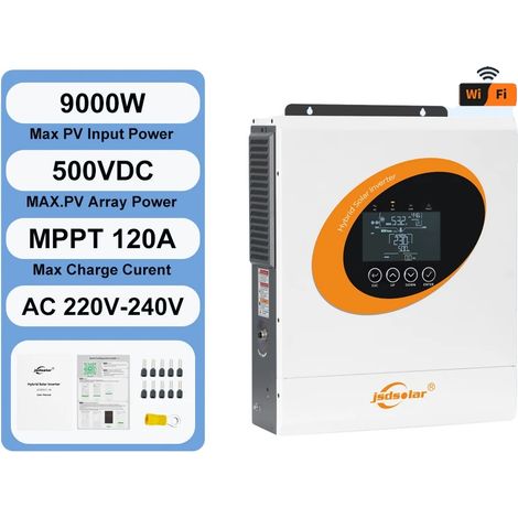 Onduleur Solaire Hybride, Onde Sinusoïdale Pure, Chargeur Dual MPPT, 6.5KW 48V WiFi, 220-240V, 48V