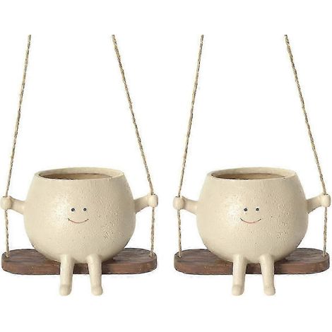 Joli pot de fleurs rotatif avec fleur en résine, à fixer au mur, idéal pour les suspensions de plantes grasses et de cactus d'intérieur et d'extérieur. (8050565058581 f26) (1/5)