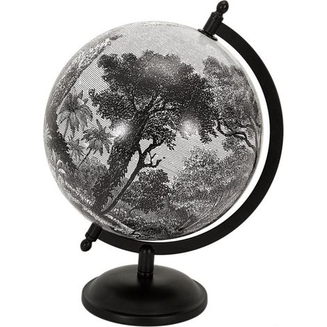 Globe Terrestre "Black Forest" 31cm Noir & Blanc (1/4)