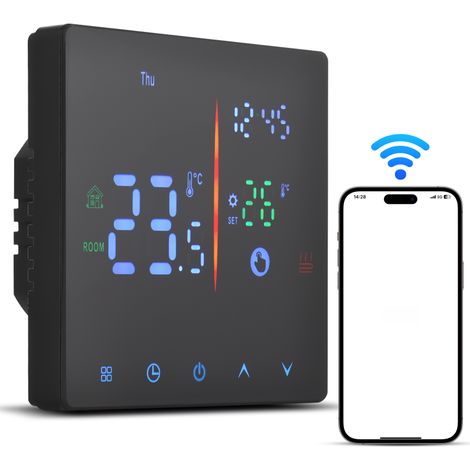 Tuya-kompatibler, programmierbarer WLAN-Thermostat mit LCD-Display und Temperaturregelung (Wassererwärmung)