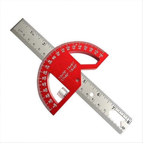 Équerre multifonction 45/90 degrés, rapporteur demi-cercle 8 pouces pour mesure et traçage précis (1/5)