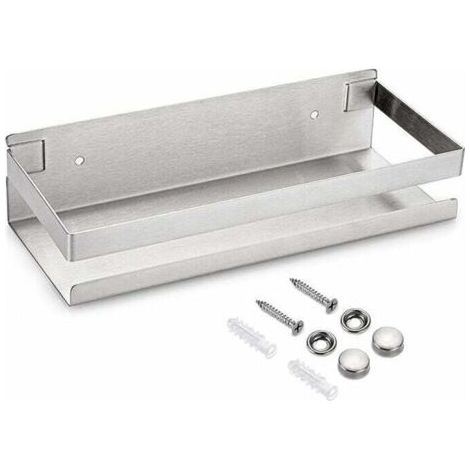 étagère de douche suspendre en acier inox panier de cuisine mural pour rangement (Argent,23cm) (1/5)