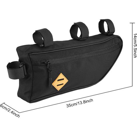 Sacoche triangle imperméable pour cadre de vélo, pochette de selle avant grande capacité (Taille M) (1/5)