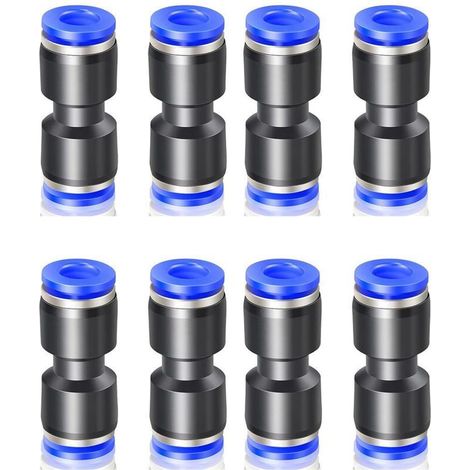 8 Pcs Bleu 8mm OD Droit Push To Connect Raccords (PU-8) (1/5)