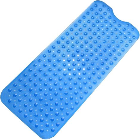 MINKUROW Alfombrilla De Baño Antideslizante Para Bañera Y Ducha, Caucho Natural 100x38cm, Azul (1/4)