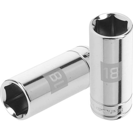 Llave vaso hexagonal larga, cuadro 3/8" - 18 mm